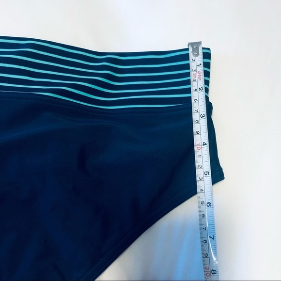 Plus Size 1X (18/20) Navy/Aqua Swim Brief - Picture 4 of 10